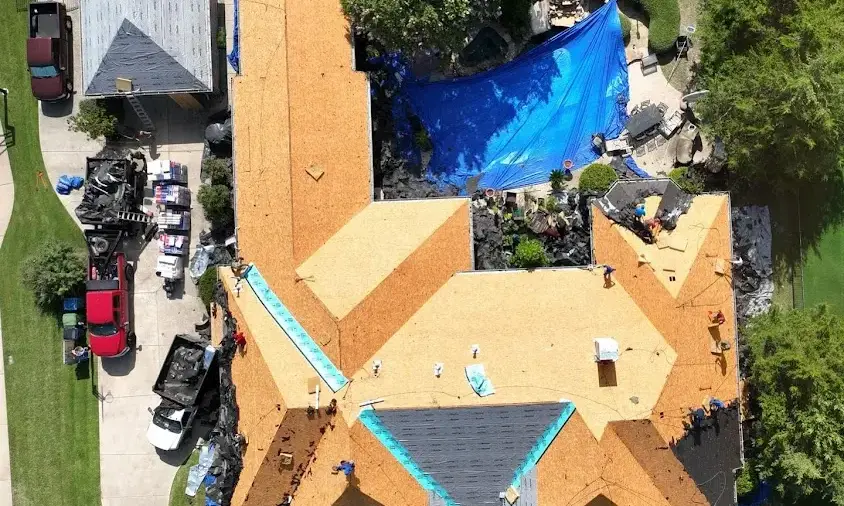Professional Storm Damage Roof Repair being performed in Osceola